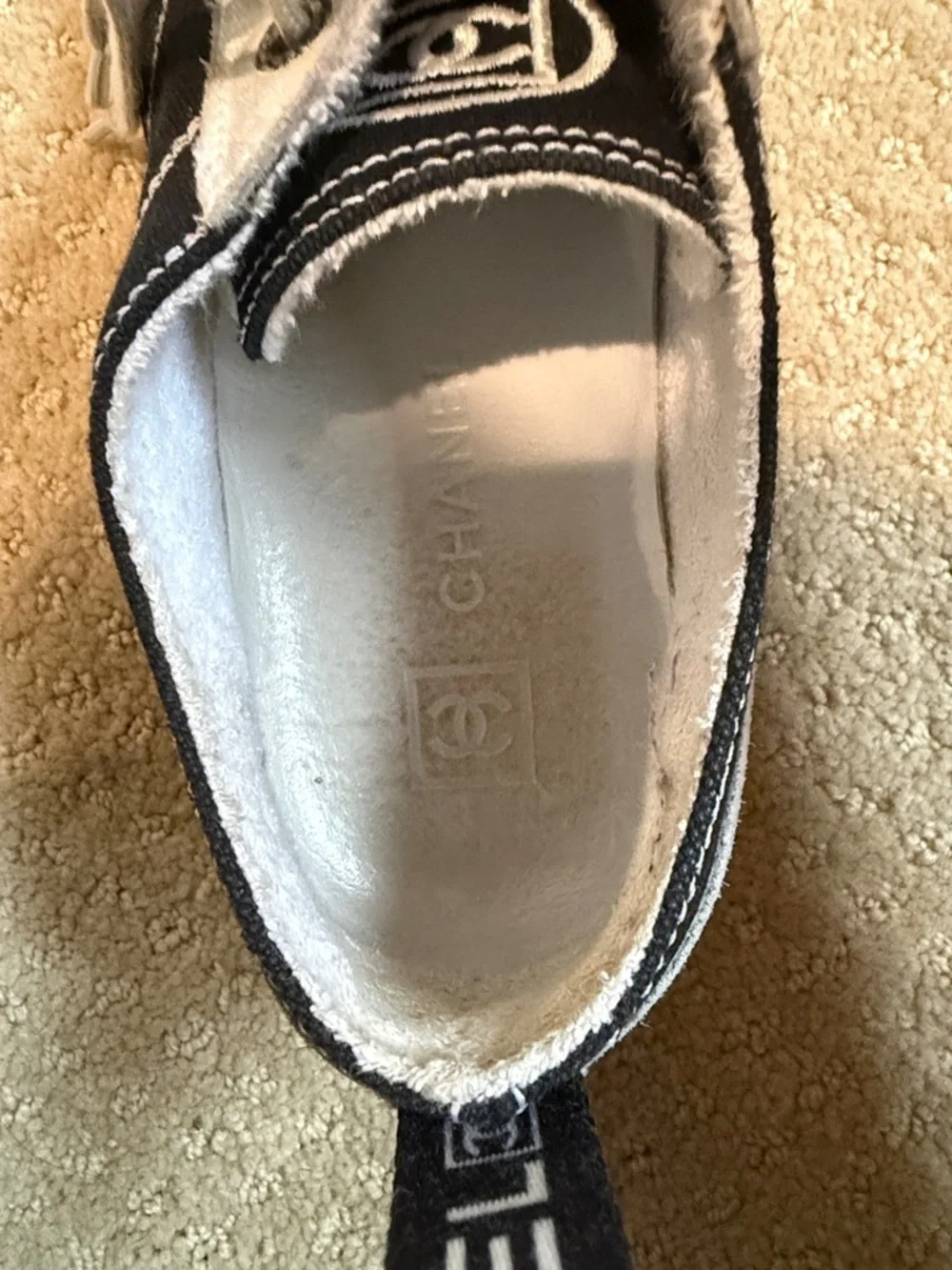 CHANEL Black and Light Gray Women's Sneakers